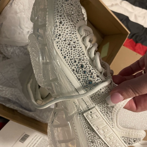 Steve Madden sparkly tennis shoes. Never worm. Size 8 but runs small. - Picture 3 of 3